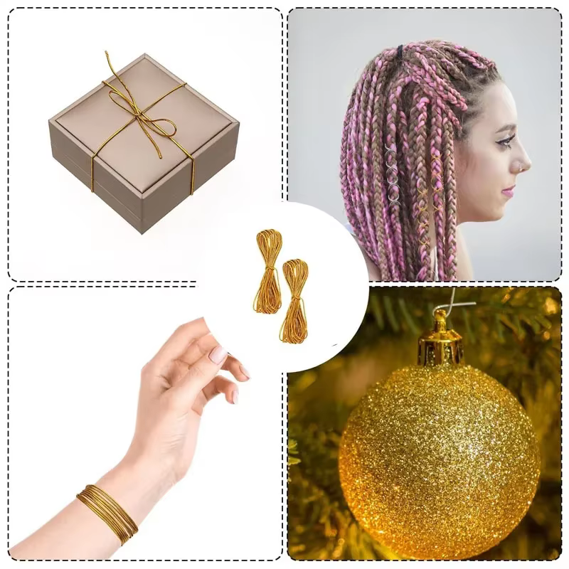 Dreadlock tresses cheveux accessoires or tressage cheveux déco style miroitant extensible africain tresse tressé cordon élastique