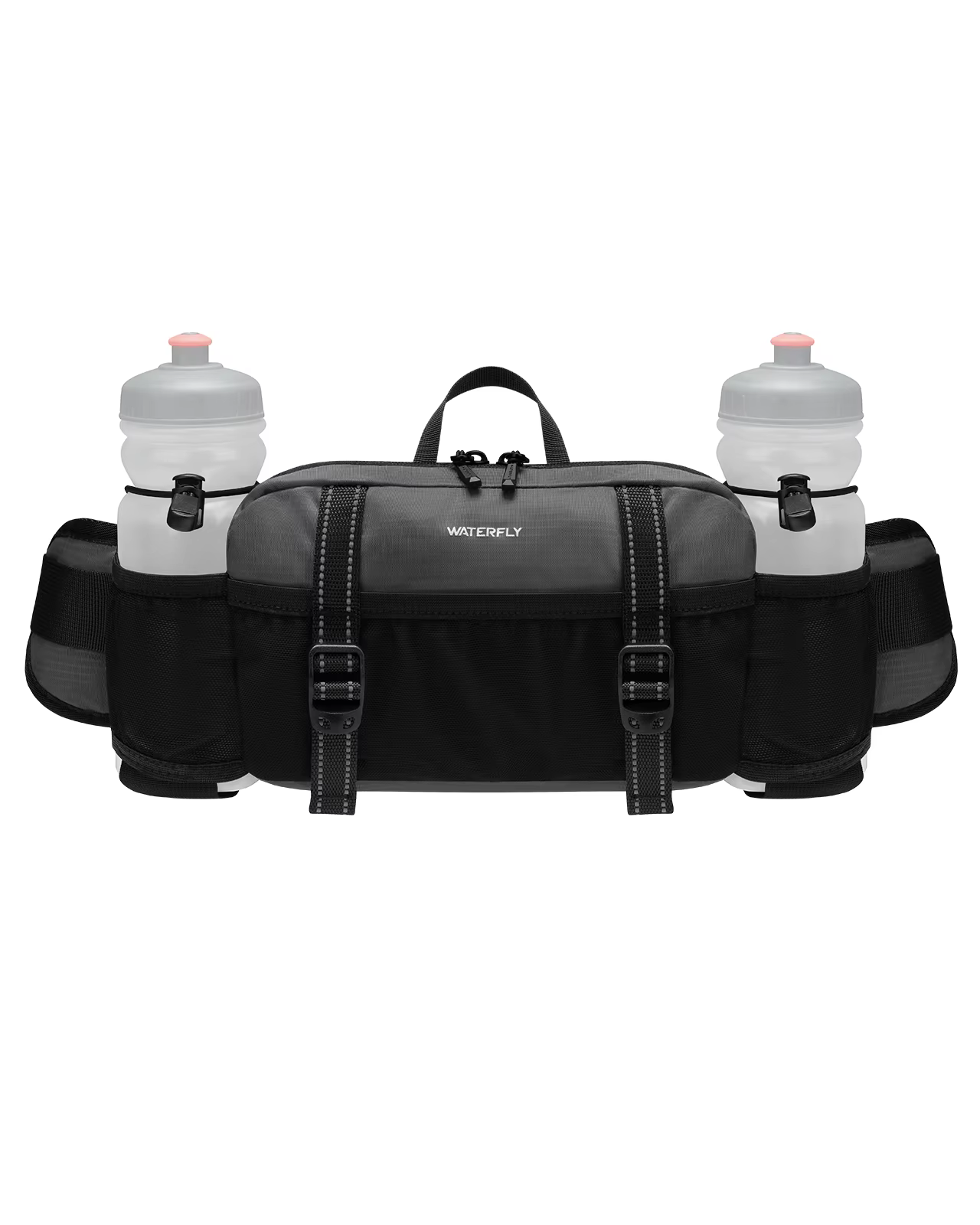 WATERFLY Sac banane de randonnée 3L – Sac de taille avec 2 porte-bouteilles et 9 poches