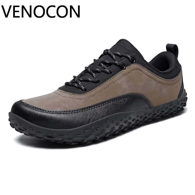 Chaussures de randonnée légères VENOCON Barefoot Minimalist Extra Ball Wide Nose Toe Box en tissu et cuir pour homme et femme