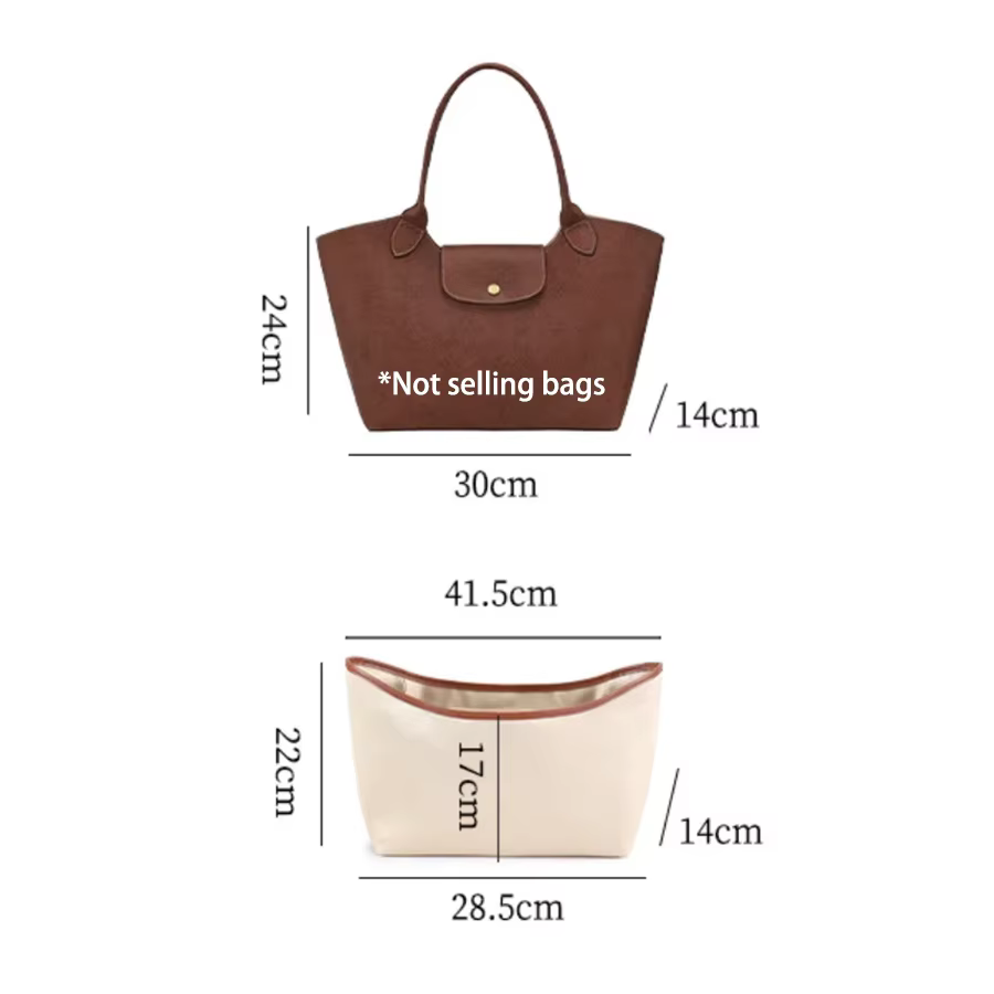 Organisateur de sac léger pour sacs Longchamp Epure L, insert en soie et papier Dupont pour sac de luxe