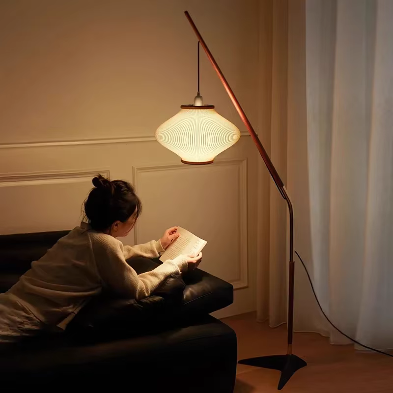 Lampe sur pied vintage japonaise pour salon