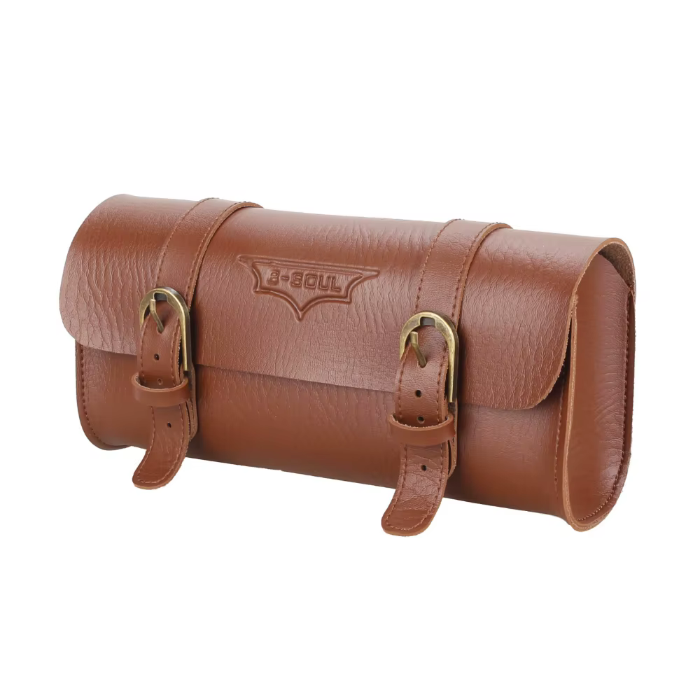 Sac de guidon de vélo en cuir vintage Sac de tube supérieur