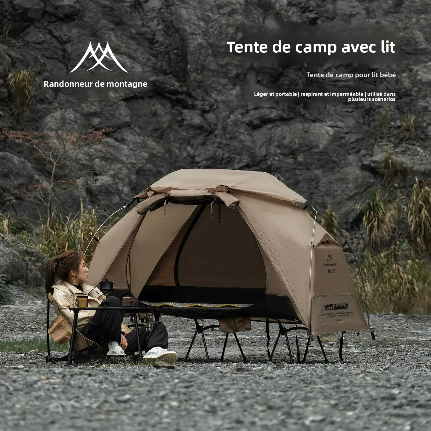 MOUNTAINHIKER Tente-lit de camping individuelle