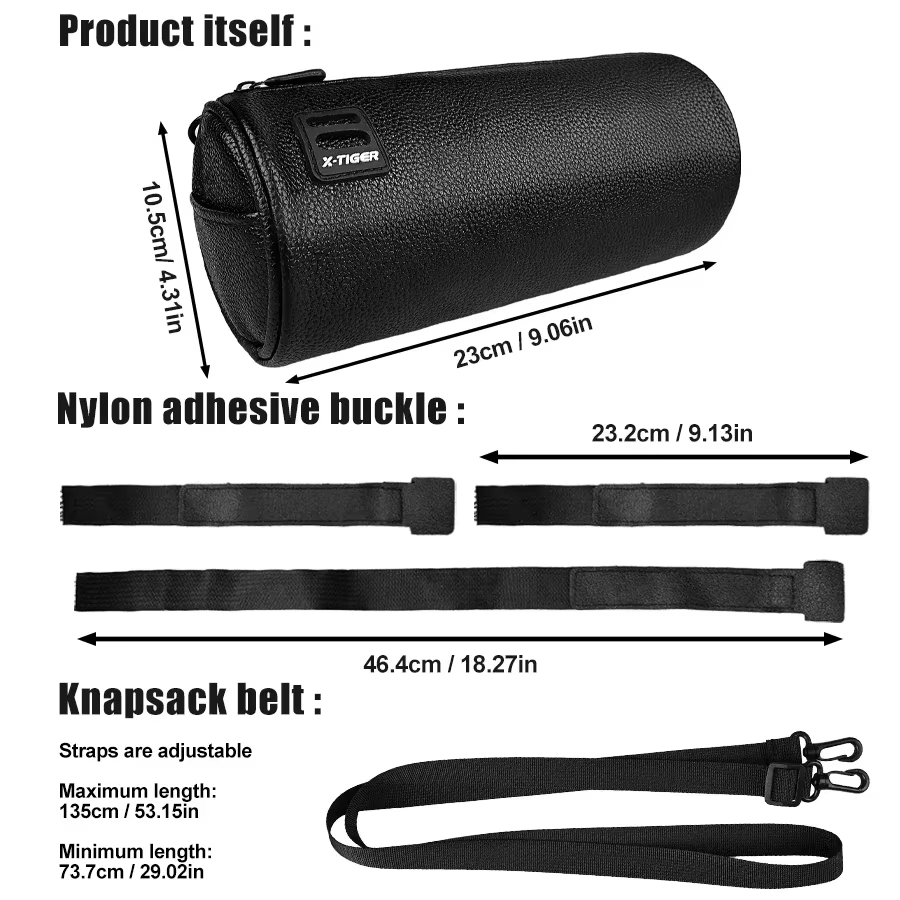 X-TIGER sac de guidon de vélo sac avant de vélo sac à bandoulière avec bandoulière pour vélo de route VTT cyclisme voyage stockage