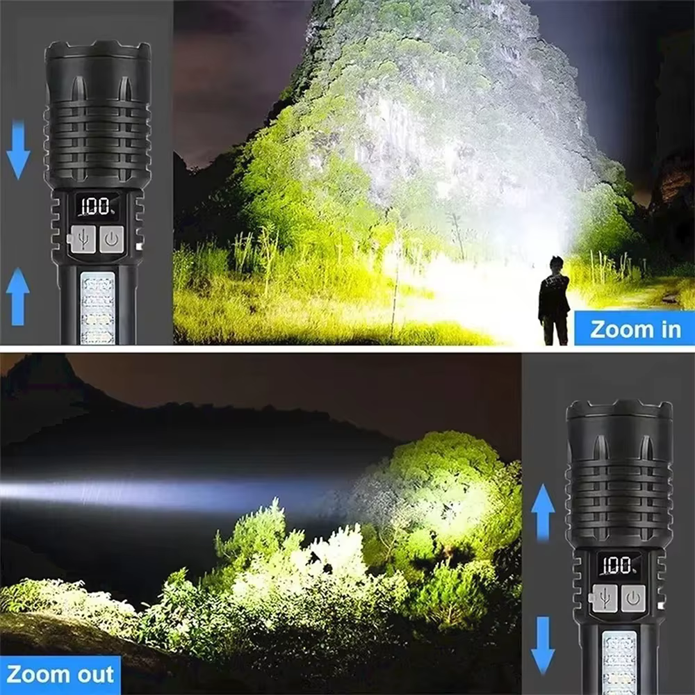 Lampe de poche LED haute puissance TYPE-C injuste aste COB