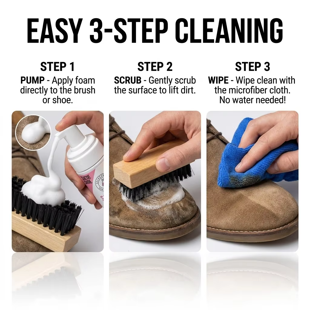 Kit de Nettoyage de Chaussures Premium – Mousse Sans Eau