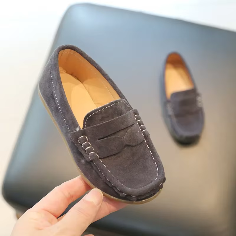 Mocassins en Cuir à Enfiler pour Enfant Garçon