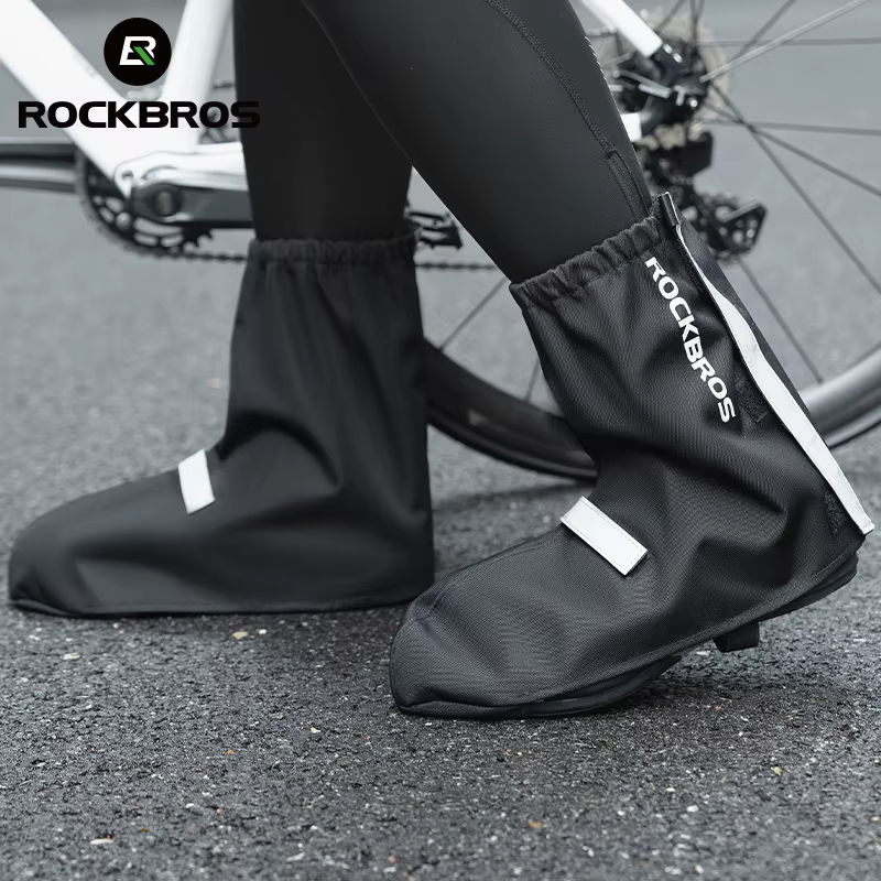 ROCKBROS couvre-chaussures cyclisme imperméable chaussures couverture 1 paire bottes de cyclisme couvre-chaussures coupe-vent équitation en plein air épais couvre-chaussures