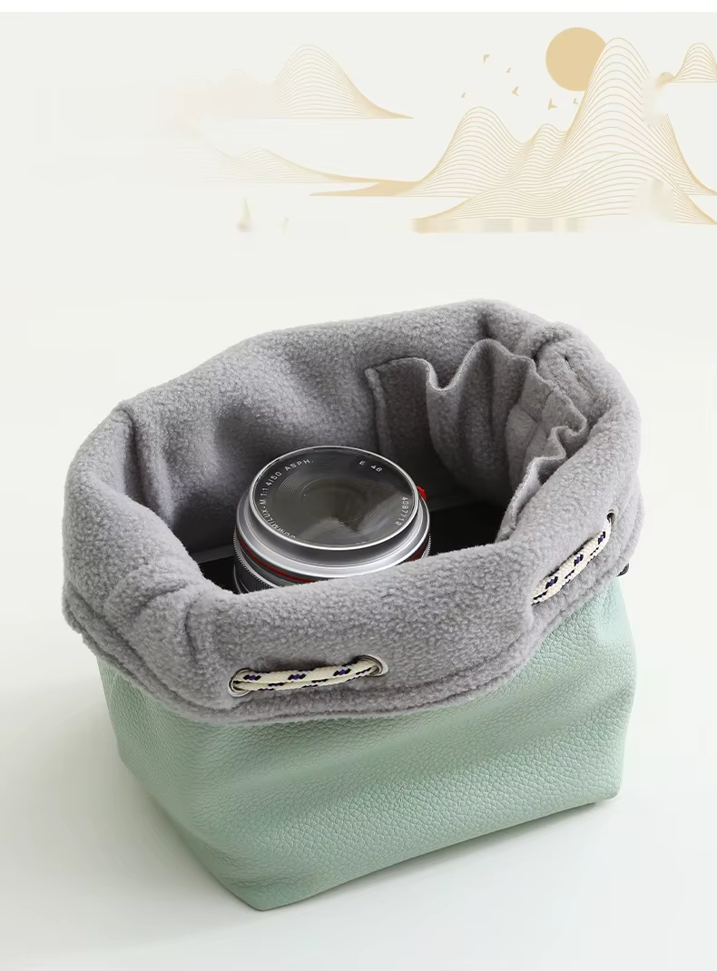 Sac d'appareil photo étanche en cuir, petit insert pour sac d'objectif de photographie, pochette Canon fujifilm DSLR, étui pour appareil photo avec bandoulière