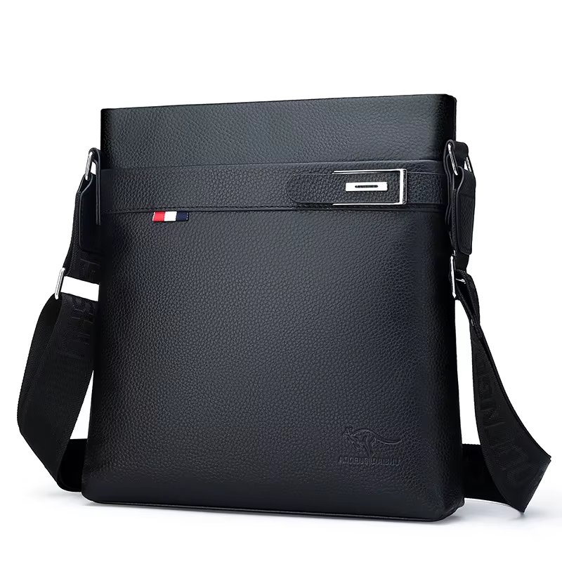 Sac à bandoulière simple en cuir véritable pour hommes, sac à bandoulière décontracté à la mode, nouveau Style pour étudiants
