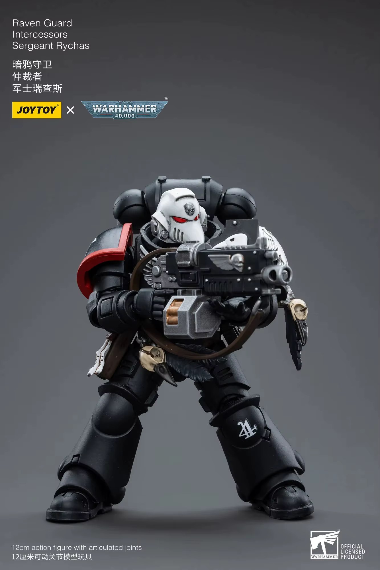 【Accessoires】Figurines d'action Joytoy Warhammer 40K 1/18, modèle de jouet Sergeant Rychas des Intercessors de la Garde Raven, 3,75 pouces