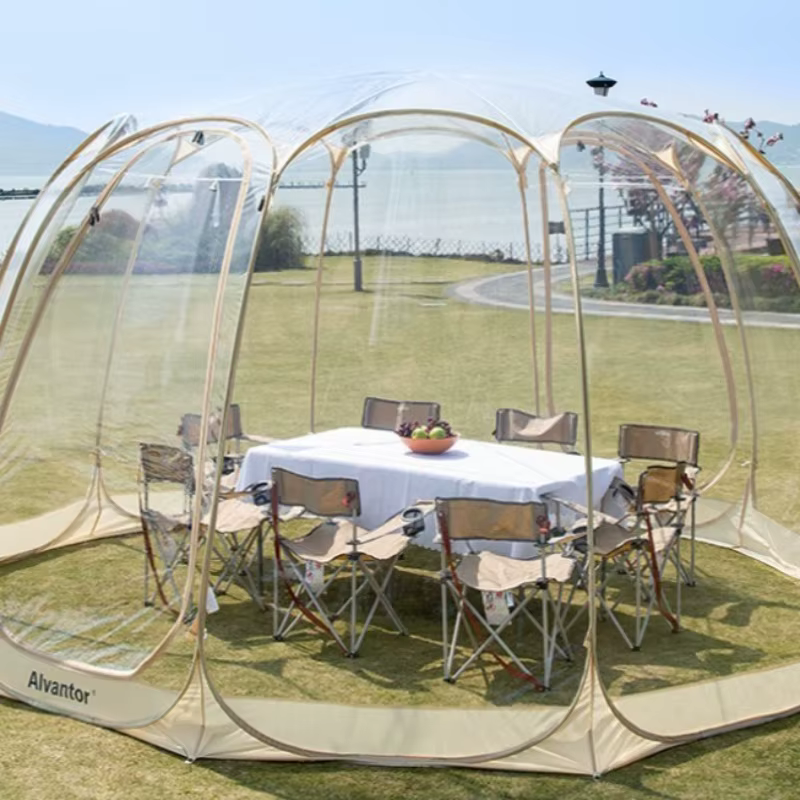 Tentes à dôme visibles panoramiques transparentes