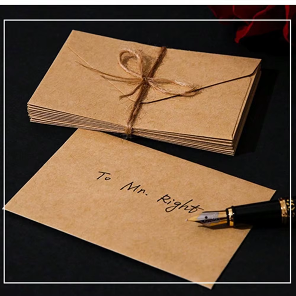 Mini Enveloppes Kraft Marron pour Cartes Cadeaux et Cartes de Visite, 3 Couleurs Classiques, 10.5x7cm/4x2.8, 20 Pièces/Lot