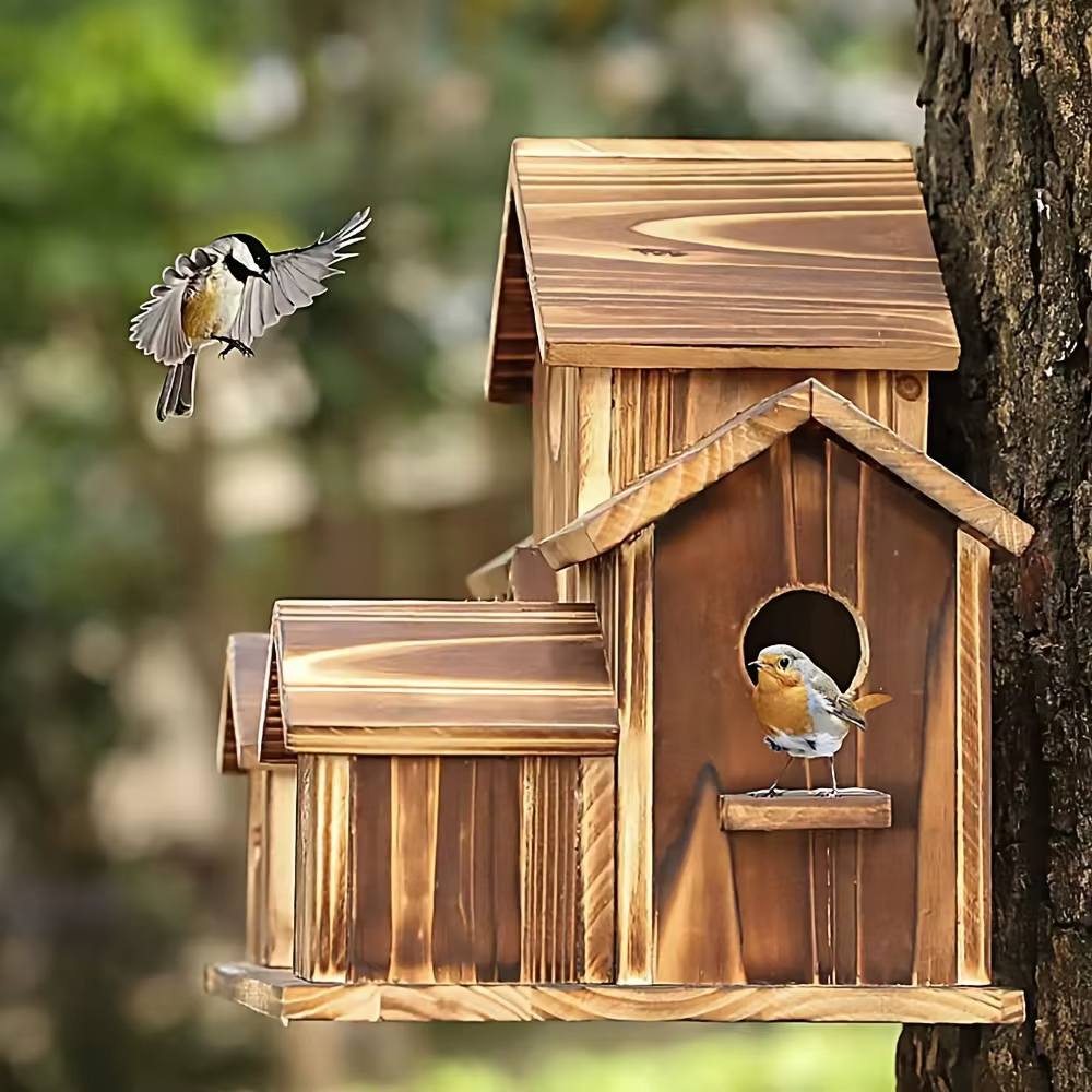 Maison d'oiseaux en bois
