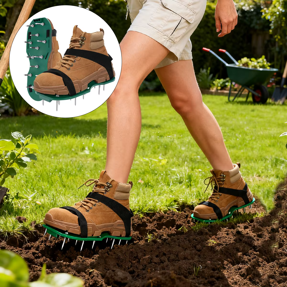 Chaussures d'aérateur de pelouse, sandales d'aération à pointes réglables, Machine d'outils de jardinage, produits manuels, accessoires de Surcador au sol