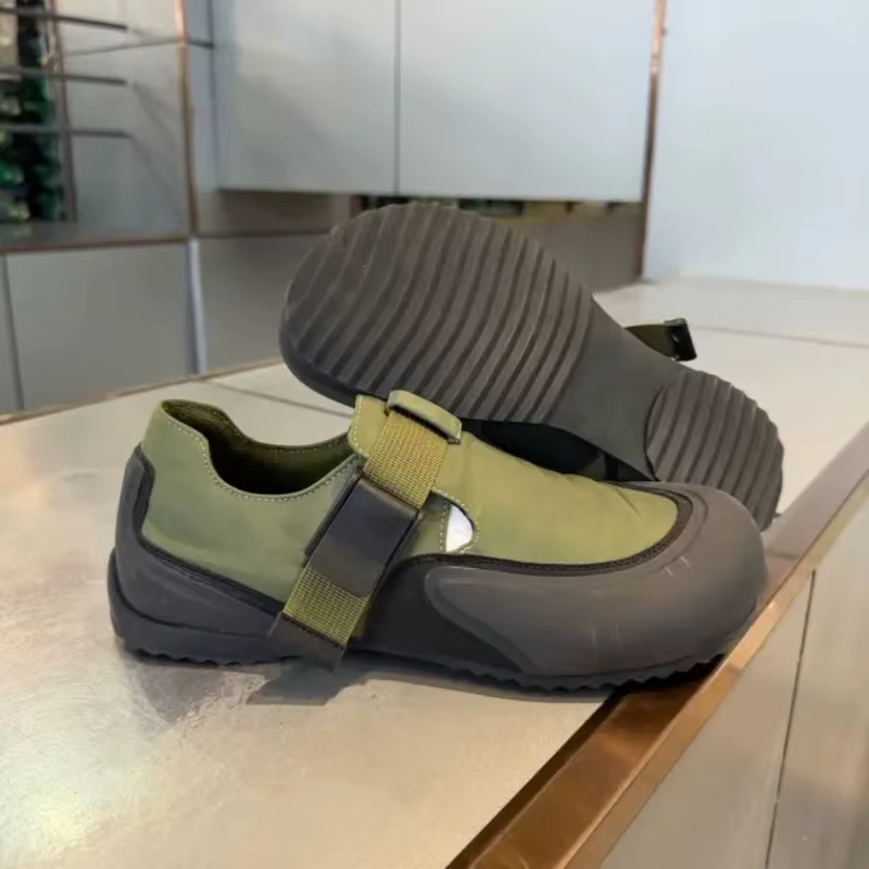 Chaussures de randonnée pour hommes, chaussures de sport respirantes à boucle, en tissu patchwork, plateforme épaisse, chaussures de trekking, chaussures de camping pour hommes