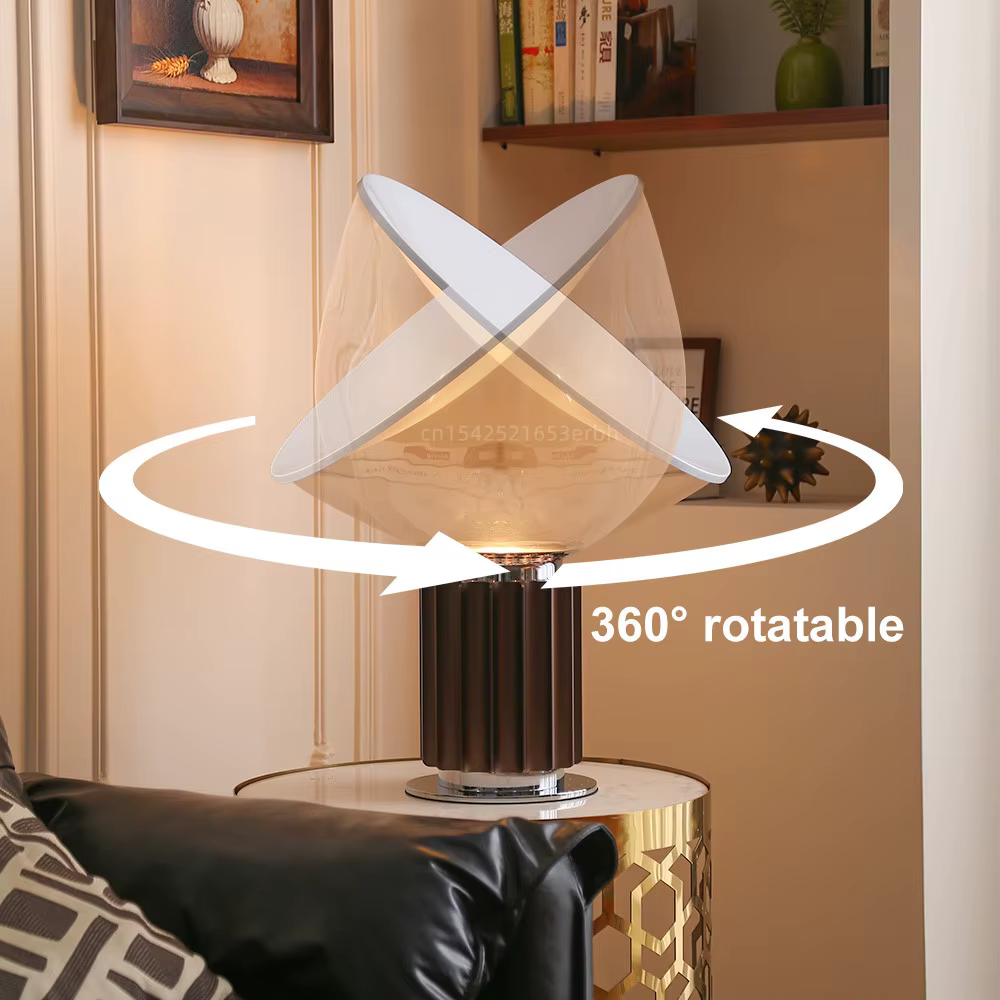 Lampe de table LED en verre italien, lampe de chevet créative en verre, lampe de table nordique pour chambre à coucher