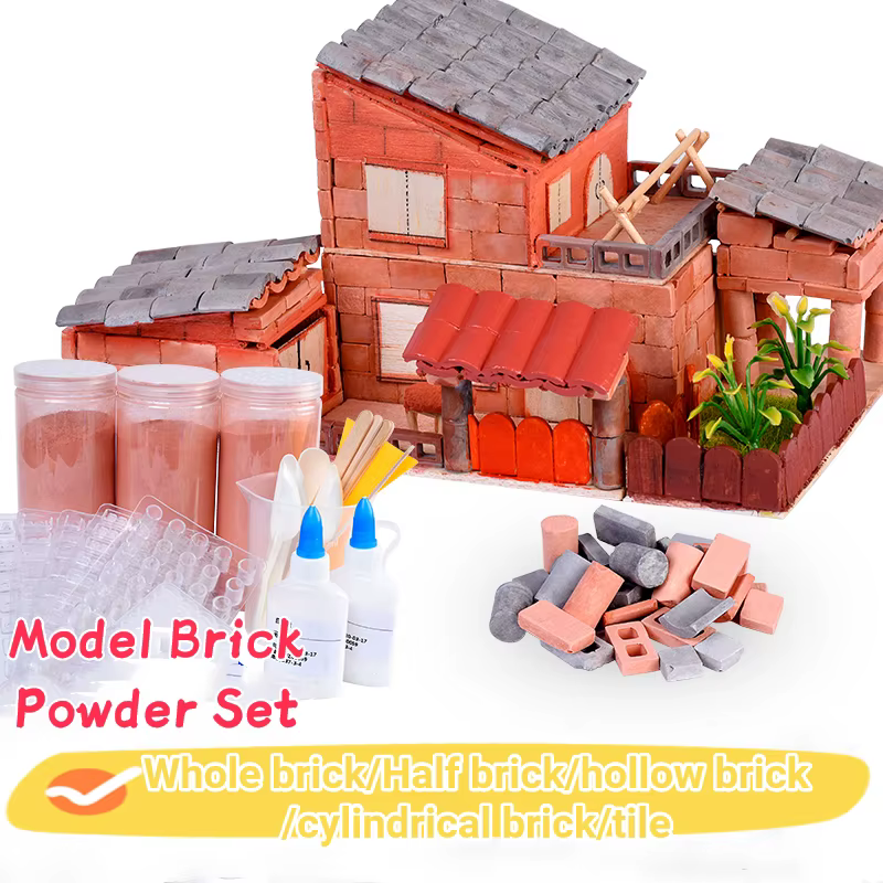 Poudre de ciment pour mini-briques, blocs de construction miniatures, tuiles en argile, poudre de boue pour la fabrication de maquettes, matériau architectural