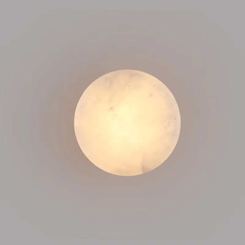 Lampe murale en marbre naturel espagnol, pour mur de fond TV, entièrement en cuivre, lumière de luxe créative, art créatif, lampe de chevet pour chambre d'hôtel.