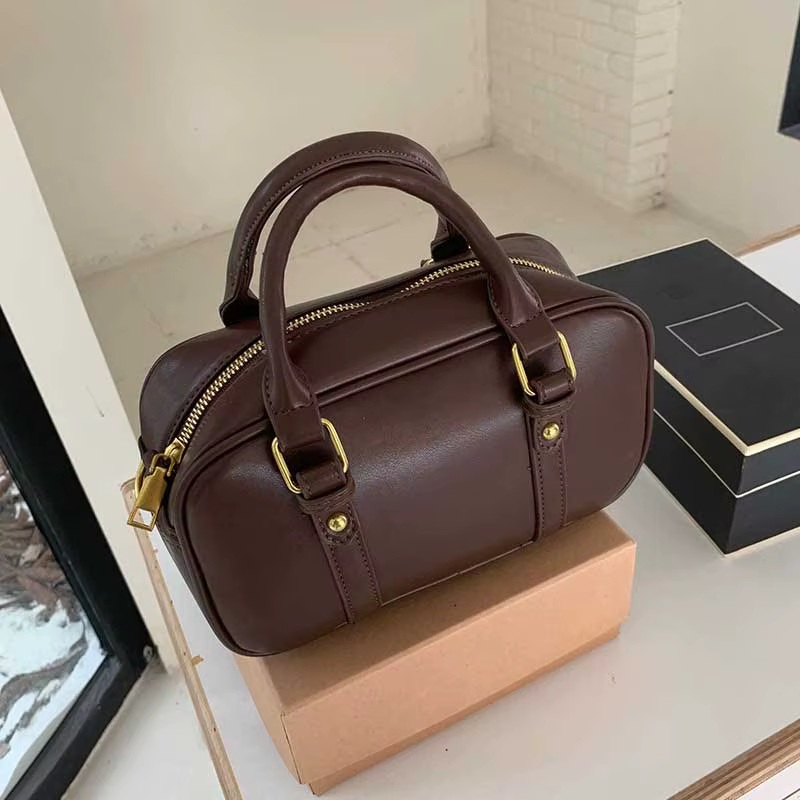 Vintage Maillard dames Pu sac à bandoulière en cuir rétro couleur unie femmes sacs à bandoulière Simple décontracté femme sacs à main sac à main