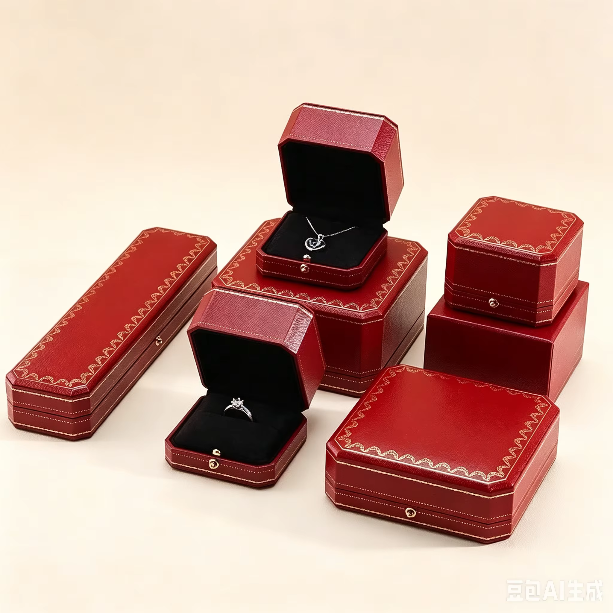 Boîte de Rangement de Luxe pour Bijoux de Voyage Rouge