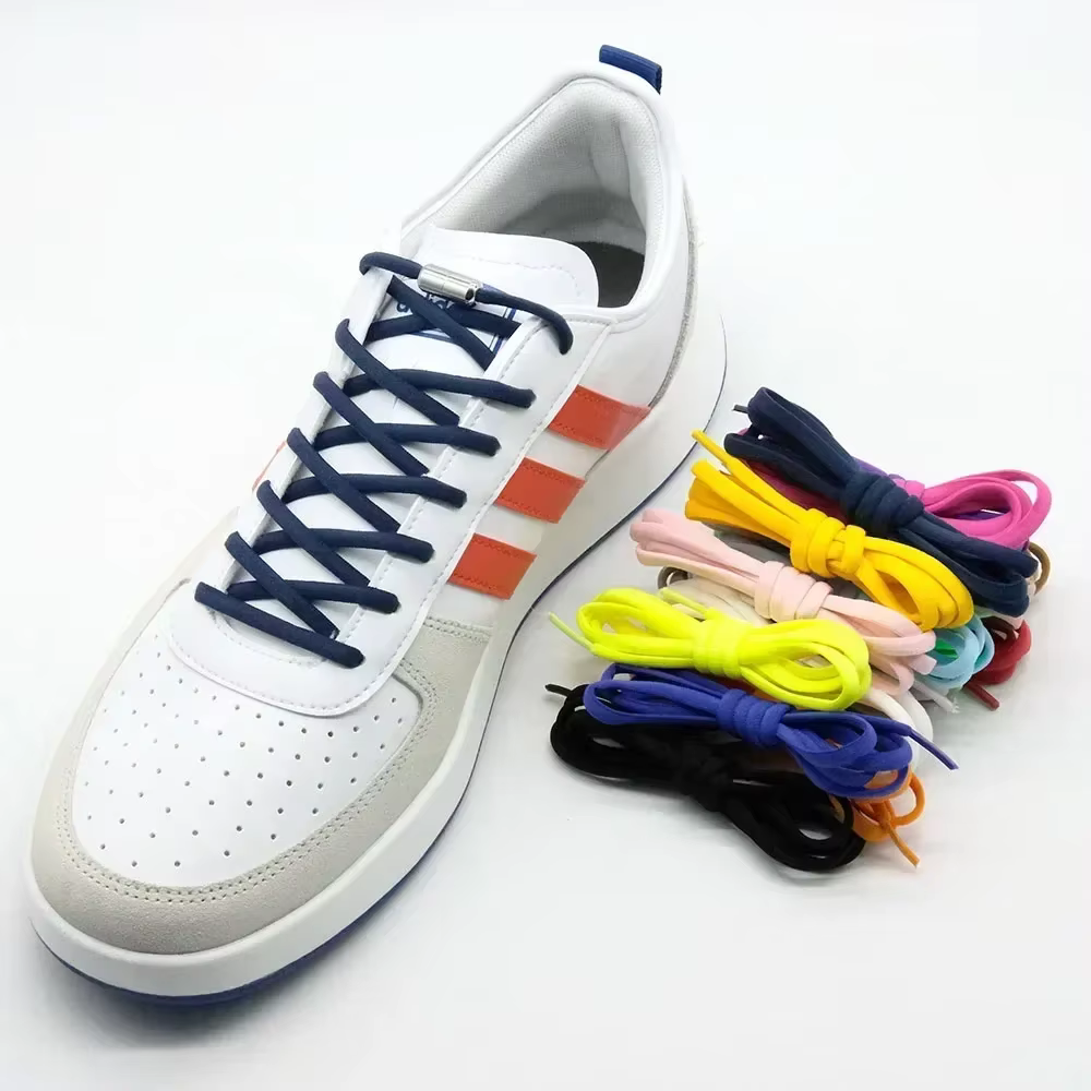 Lacets de chaussures élastiques demi-cercle sans cravate pour enfants et adultes, lacets pour baskets, lacets paresseux rapides, boucle Capsule colorée