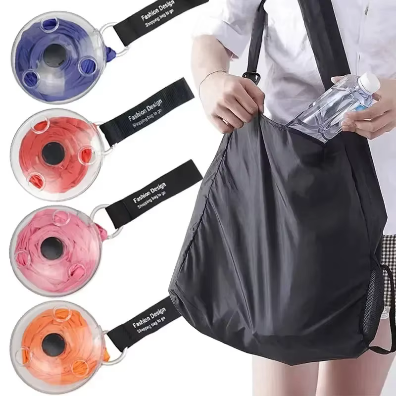 Sac de rangement pliable et rétractable, sac de courses portable pour supermarché, respectueux de l'environnement, sac compact réutilisable