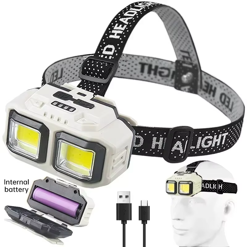 Lampe frontale LED puissante à Induction