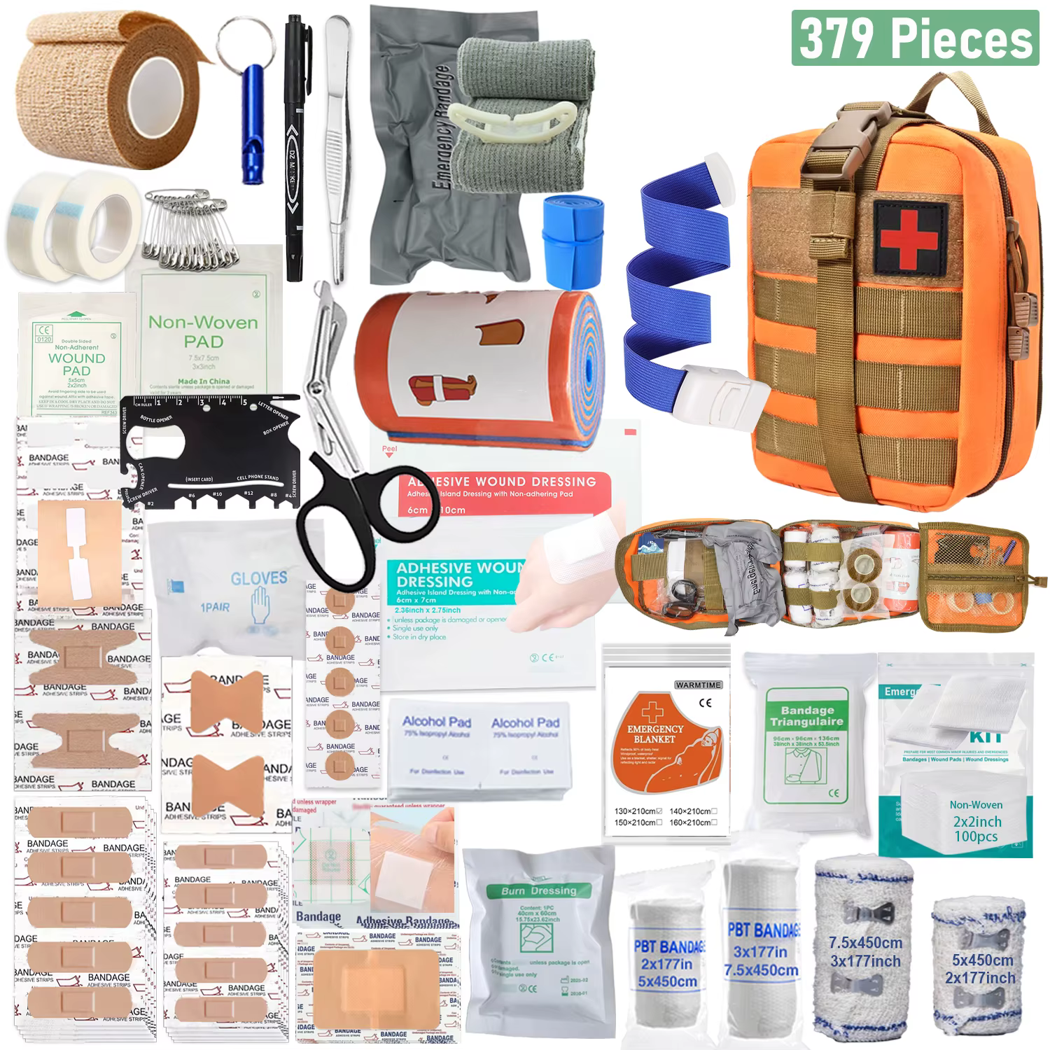 379 pièces trousse de premiers secours pour le bureau à domicile sac d'urgence portable