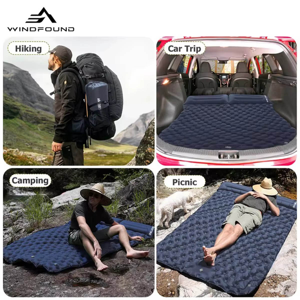 Matelas gonflable double pour le camping en plein air