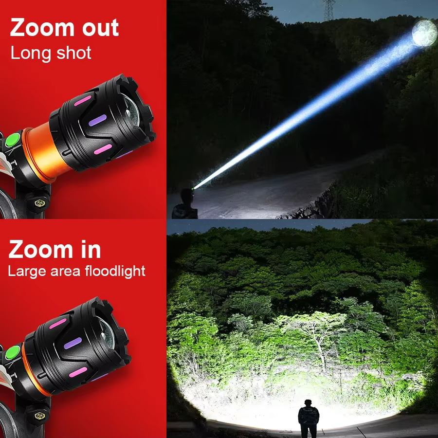200000LM lampe frontale la plus puissante USB Rechargeable haute puissance LED