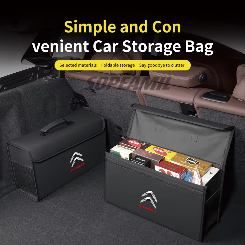Boîte de rangement de voiture, sac de rangement pliable de grande capacité, citroën C1 C2 C3 C4 C5 C5X C6 Berlingo Jumpy Nemo Picasso VTS Xsara