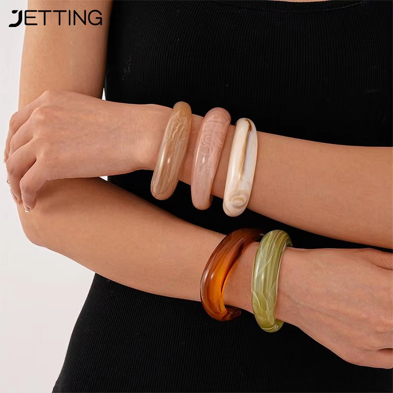 Bracelet manchette bohème en acrylique géométrique pour femme 2024, style rétro exagéré, bijou de mode, accessoire de fête