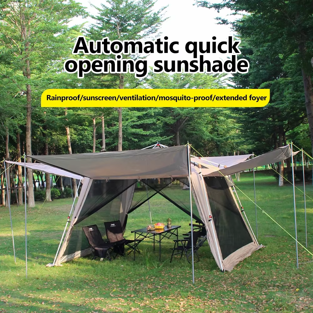 Tente de Camping en plein air avec cheminée