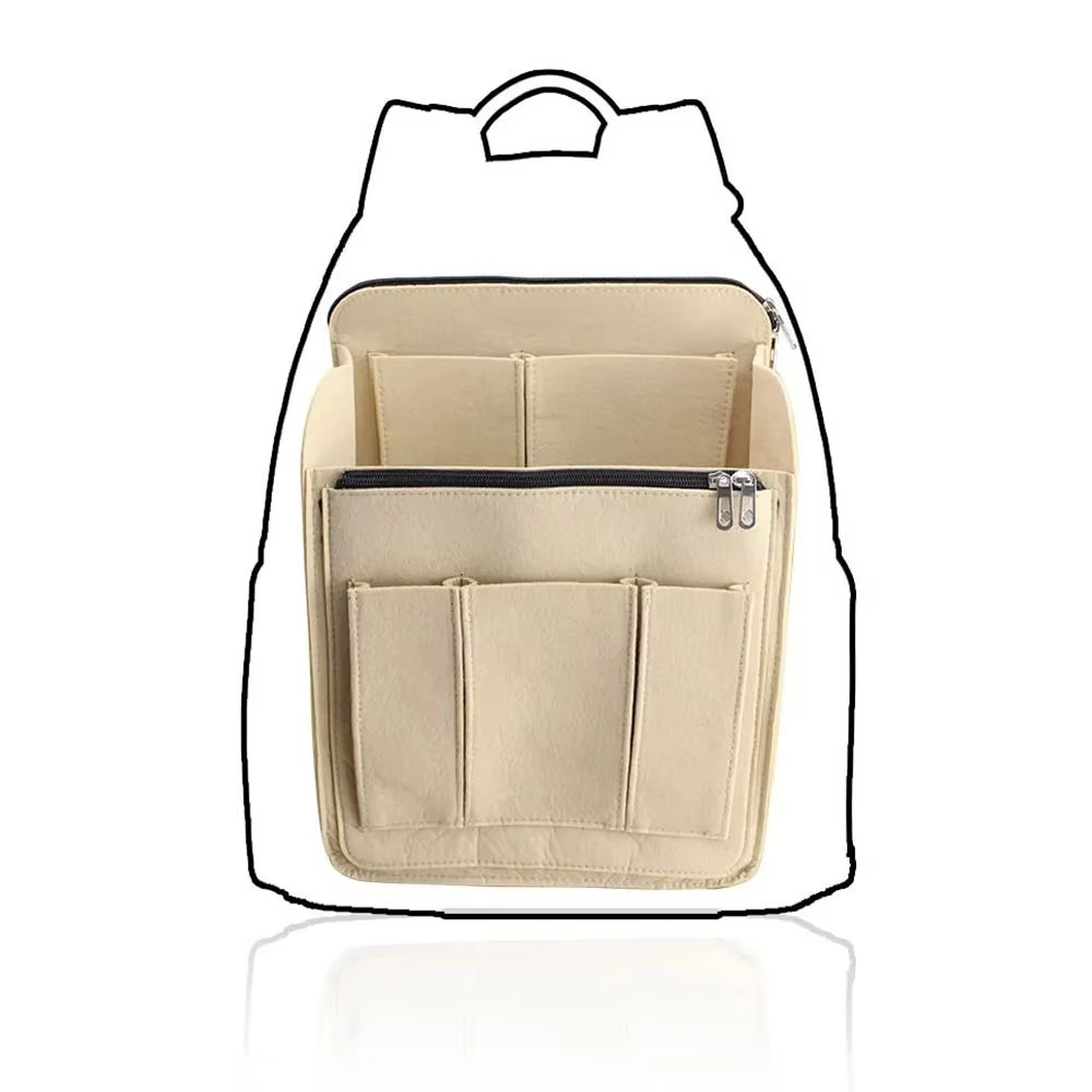 Sac à dos durable multi-poches, sac intérieur grande capacité, sac de voyage portable en feutre, organiseur pour Longchamp