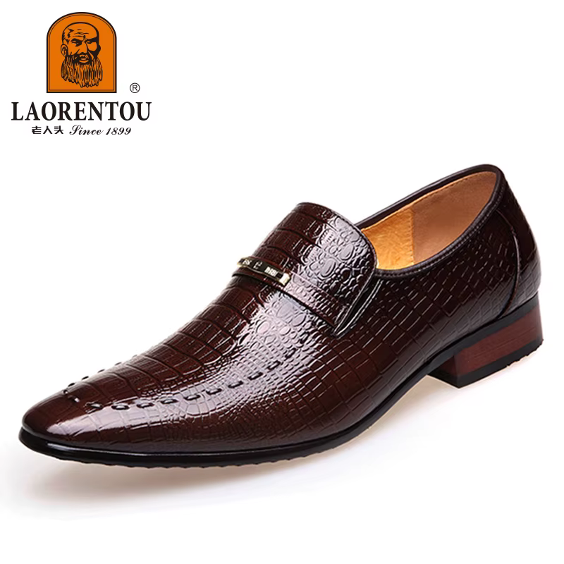 LAORENTOU-Chaussures d'affaires britanniques en cuir véritable pour hommes, 022762
