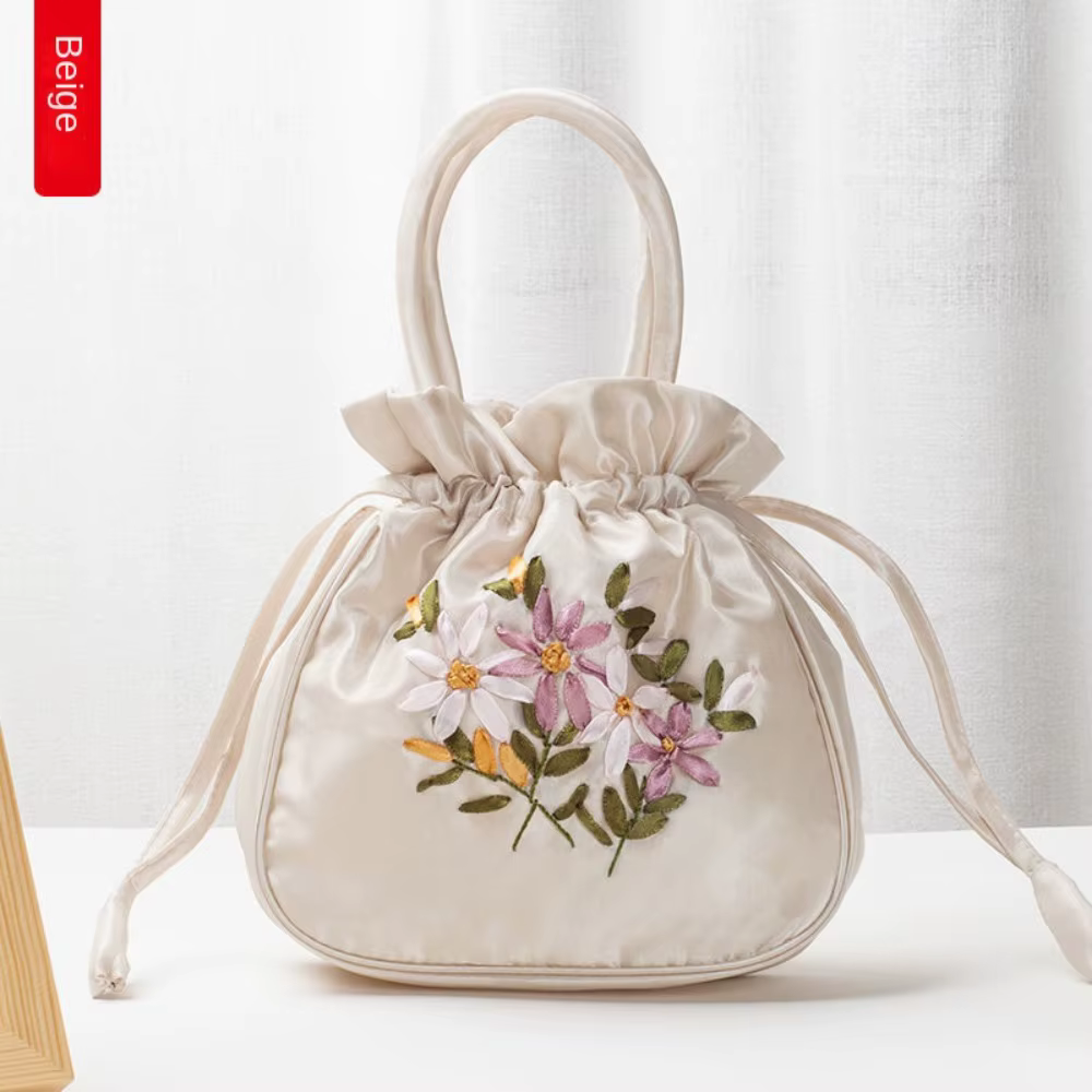 Mini sac à main à motif de fleurs brodées pour femmes, petit sac à main à bandoulière, sac de téléphone pour dames, sac à main d'été, E27