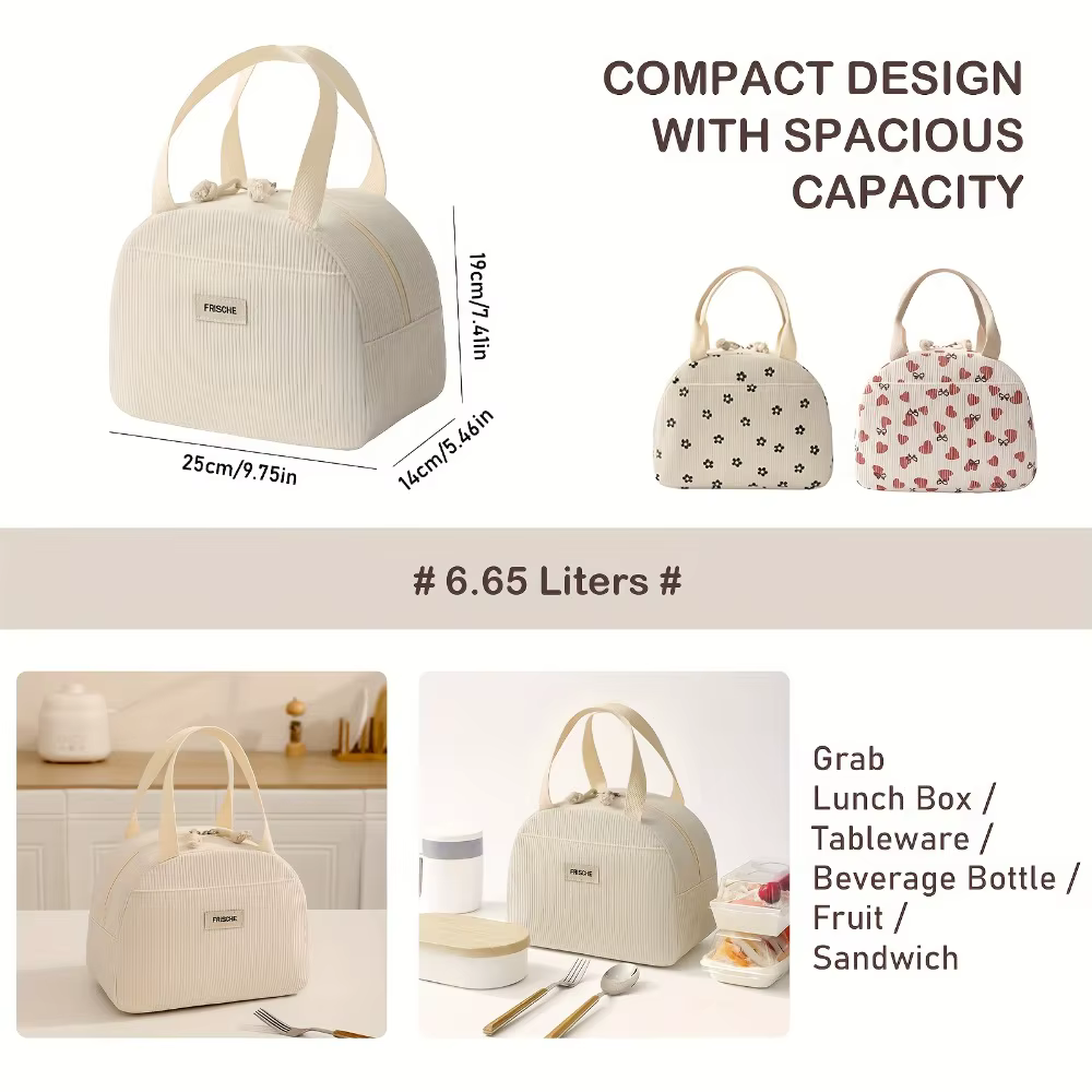 Sac à déjeuner isolé, sac à main de grande capacité