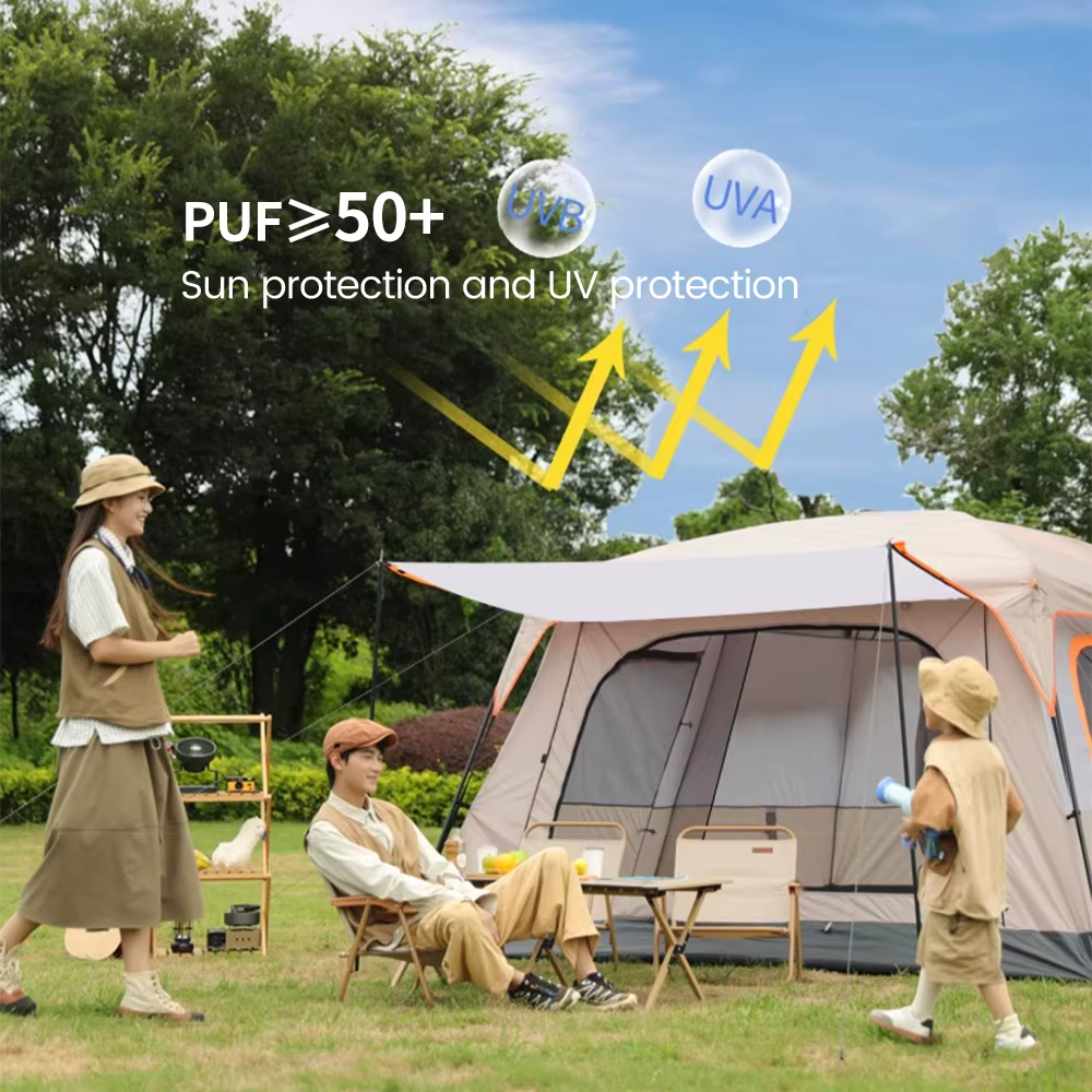 Tente familiale de camping en plein air