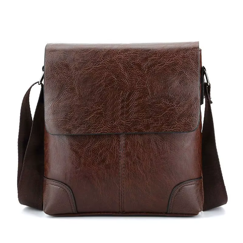 Sac bandoulière pour homme d'affaires, sac de voyage décontracté pour documents, sac à bandoulière vertical en cuir PU grande taille, sac de navetteur