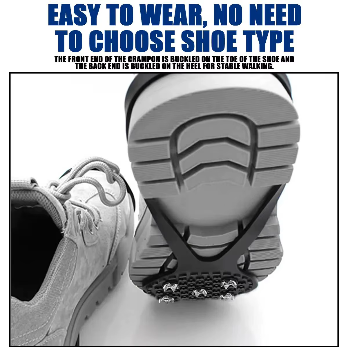 1 paire 5 goujons anti-dérapant glace neige Camping chaussures de marche bottes de sécurité d'hiver Crampons d'escalade professionnels universels
