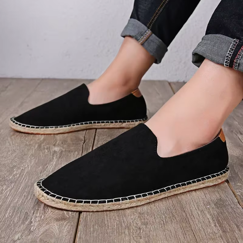 QuestionSlip-On Hand Sewn Thread Linen Sole Shoes
