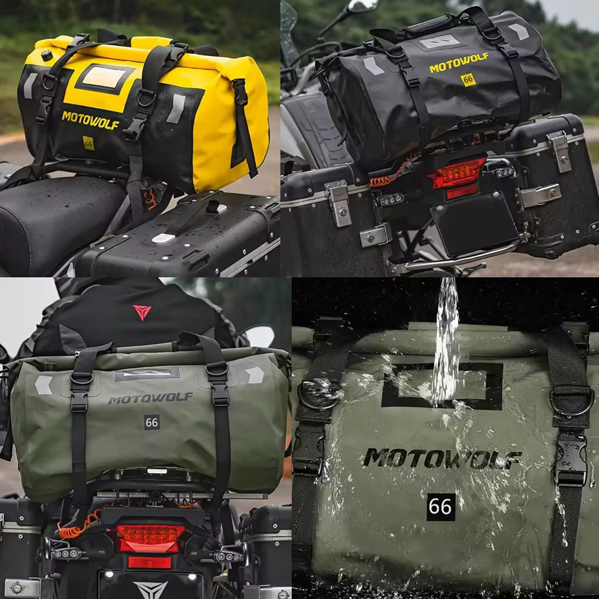 Sacoches de moto 60L 66L 40L, sacs de selle pour motos, ski, voyage, randonnée, Camping, sac à bagages, accessoire universel pour moto