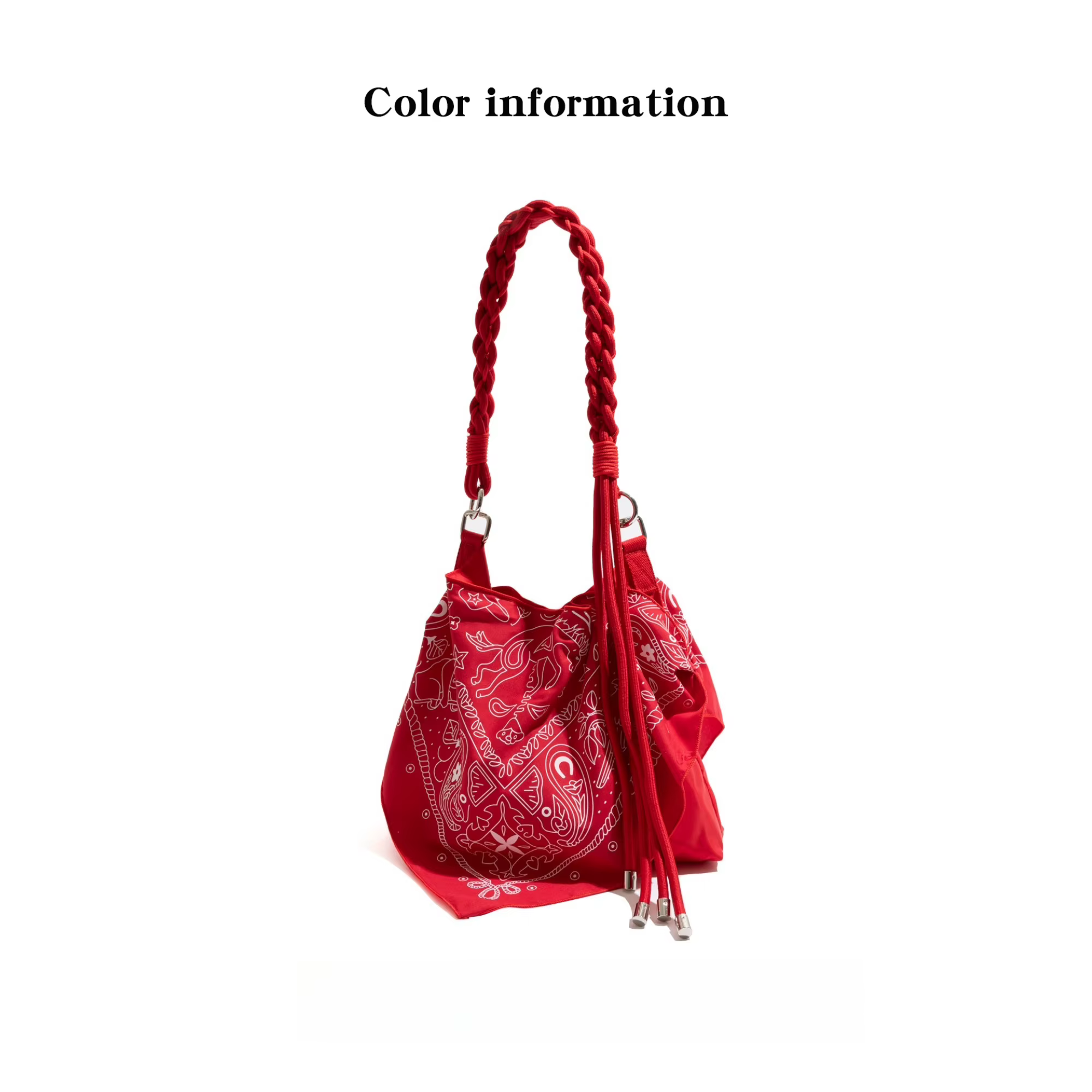 Paisley tressé sangle sous les bras sac à bandoulière rouge bohème Bandanna imprimé sacs à bandoulière tissé sangle sacs à main et sacs à main