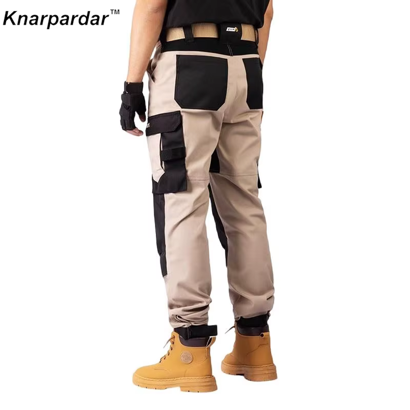 Pantalon de travail kaki pour hommes avec genouillères, entraînement en plein air, mécanicien, pantalon de travail multifonctionnel, vêtements de travail, pantalon Cargo utilitaire