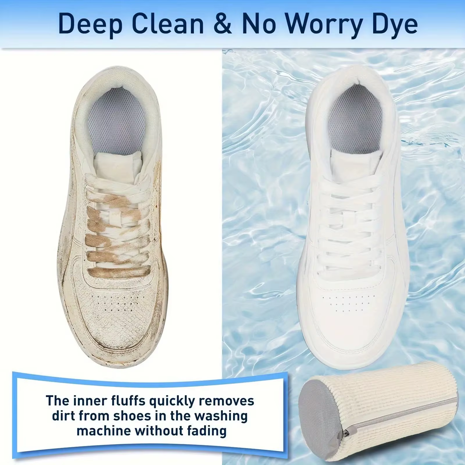 Sac de lavage et de séchage pour chaussures lavable en machine