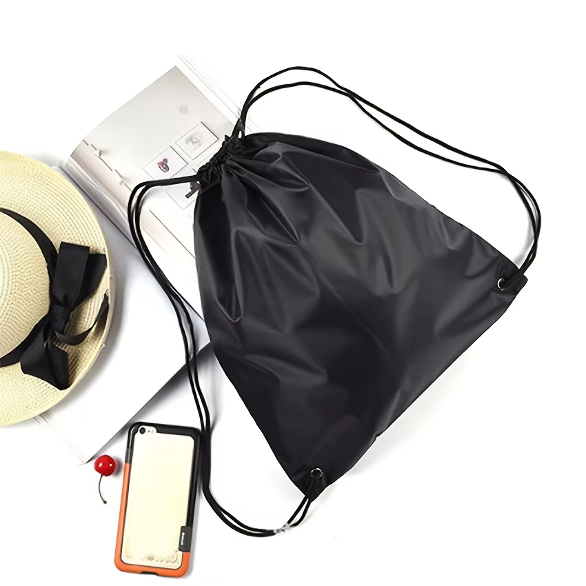 Sac de sport portable noir, sac à dos de cyclisme avec cordon de serrage, sac à chaussures de gym, sac à dos pour vêtements, 5 pièces