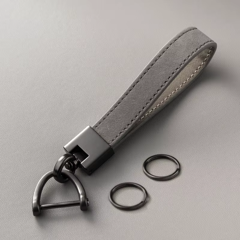Porte-clés pour hommes et femmes, pendentifs de clé de voiture en cuir de vache avec couche supérieure, porte-clés en cuir véritable, cadeaux d'affaires