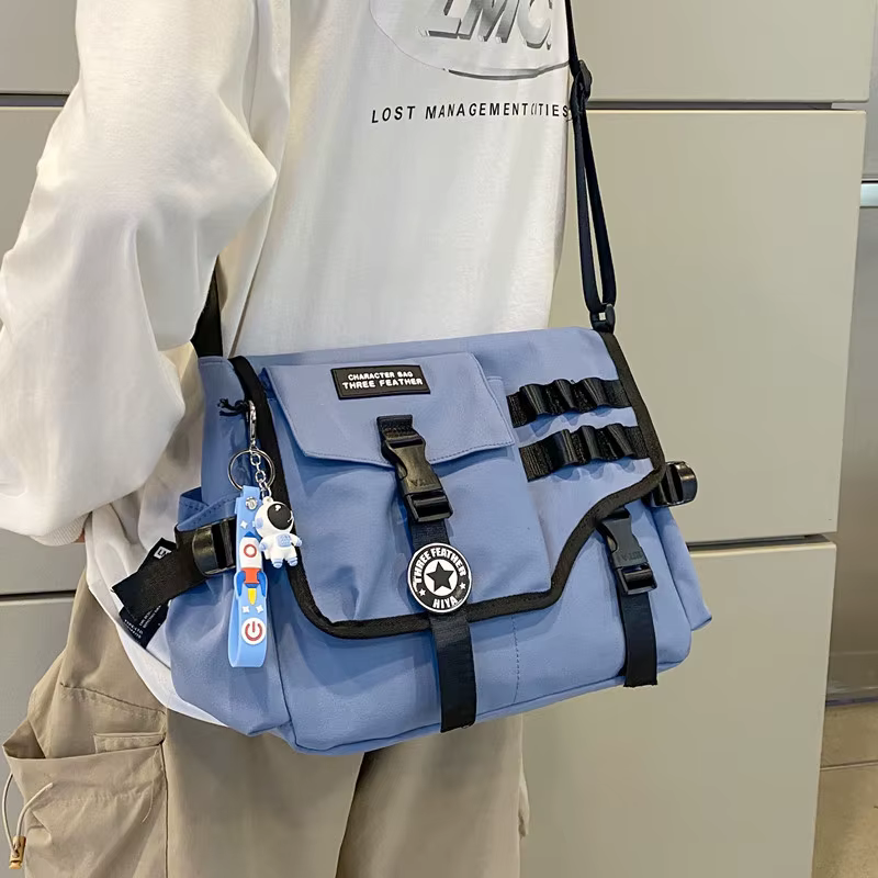 Sacs à bandoulière en toile pour femmes 2023 Nylon hommes postier étudiant sac à bandoulière grande sacoche mode Bookbag grands sacs à main
