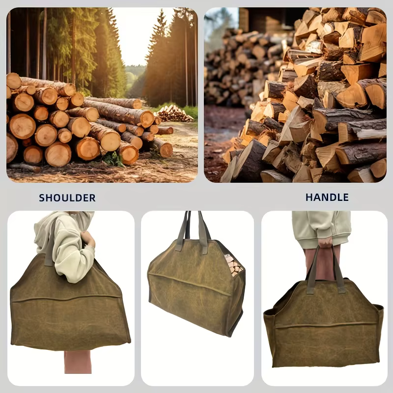 Sac de transport de bois de chauffage en toile cirée extra-large-sac fourre-tout portable